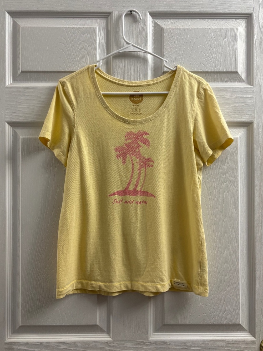 Women's Life Is Good Yellow Coastal T-Shirt